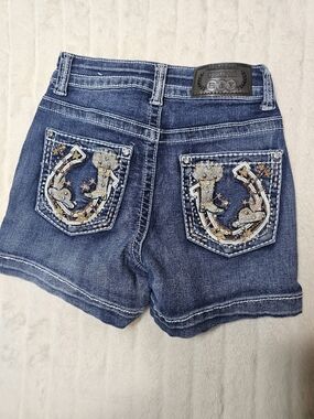 H&Y Premium Collection Embroidered Western Denim Shorts Horseshoe Cowgirl Boot